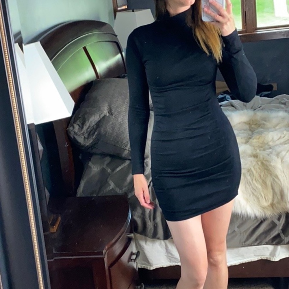 Express Turtle Neck Long Sleeve Mini Dress, Size Small - Picture 4 of 9